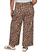 Ruby Rd. Plus Size Coordinating Stretch Denim Cheetah Print Wide Leg Pants - Image 2