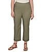 Ruby Rd. Plus Size Coordinating Tencel Denim Pull-On Pleated Hem Ankle Pants - Image 1