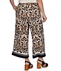 Ruby Rd. Plus Size Coordinating Textured Woven Modern Damask Pull-On Crop Pants - Image 2