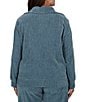 Ruby Rd. Plus Size Coordinating Velveteen Portrait Collar Long Sleeve Zip Front Jacket - Image 2