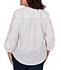 Ruby Rd. Plus Size Cotton Poplin Allover Eyelet Button-Front Tie Hem Blouse - Image 2