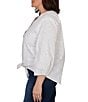 Ruby Rd. Plus Size Cotton Poplin Allover Eyelet Button-Front Tie Hem Blouse - Image 3