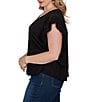 Ruby Rd. Plus Size Cotton Slub Jersey Knit Solid Scoop Neck Crochet Trim Sleeve Top - Image 6