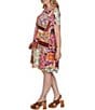 Ruby Rd. Plus Size Cotton Stretch Knit Patchwork Print Scoop Neck Short Sleeve Tiered Dress - Image 4