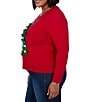 Ruby Rd. Plus Size Cozy Knit Christmas Tree Pom-Pom Ornament Scoop Neck Long Sleeve Top - Image 3