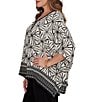 Ruby Rd. Plus Size Crepe Shibori Geometric V-Neck Short Sleeve Contrast Trim Top - Image 4