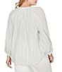 Ruby Rd. Plus Size Crinkle Woven Striped Split V-Neck Tie-Front Peasant Top - Image 2