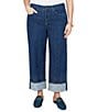 Ruby Rd. Plus Size Denim Pinstripe Wide Cuff Ankle Jeans - Image 1