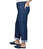 Ruby Rd. Plus Size Denim Pinstripe Wide Cuff Ankle Jeans - Image 3