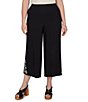 Ruby Rd. Plus Size Double Cotton Gauze Intricate Embroidered Pull-On Ankle Pants - Image 1