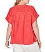 Ruby Rd. Plus Size Double Gauze Woven Paisley Embroidered Button-Front Blouse - Image 6