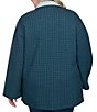 Color:Dark Teal Multi - Image 2 - Plus Size Doublefaced Snap Front Quilted Knit Jacket
