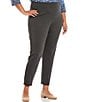 Color:Charcoal Heather - Image 1 - Plus Size Elastic Waistband Pull-On Ponte Leggings