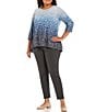 Color:Charcoal Heather - Image 3 - Plus Size Elastic Waistband Pull-On Ponte Leggings