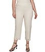 Ruby Rd. Plus Size Embroidered Cut Out Trim Straight Leg Ankle Pants - Image 1