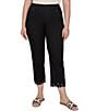 Ruby Rd. Plus Size Embroidered Cut Out Trim Straight Leg Ankle Pants - Image 1