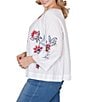 Ruby Rd. Plus Size Embroidered Floral Scoop Neck 3/4 Sleeve Button-Front Blouse - Image 4