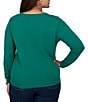 Ruby Rd. Plus Size Embroidered Mistletoe & Martinis Crew Neck Long Sleeve Sweater - Image 2