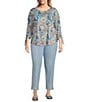 Color:Chambray - Image 3 - Plus Size Extra Stretch Denim Straight Leg Ankle Pull-On Jeans