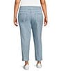 Color:Chambray - Image 2 - Plus Size Extra Stretch Denim Straight Leg Ankle Pull-On Jeans