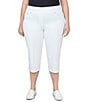 Ruby Rd. Plus Size Extra Stretch Pull-On Capri Pants, Color:White - Image 1