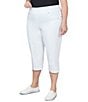 Ruby Rd. Plus Size Extra Stretch Pull-On Capri Pants, Color:White - Image 4