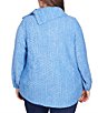 Color:Frost Blue - Image 2 - Plus Size Eyelash Cable Knit Split Cowl Neck Long Puff Sleeve Sweater