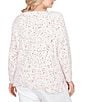 Ruby Rd. Plus Size Eyelash Yarn Speckled Crew Neck Long Sleeve Sweater, Color:Ivory/Multi - Image 2