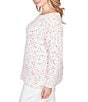 Ruby Rd. Plus Size Eyelash Yarn Speckled Crew Neck Long Sleeve Sweater, Color:Ivory/Multi - Image 3