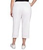 Ruby Rd. Plus Size Eyelet Fringe Hem Pull-On Capri Pants, Color:White - Image 2