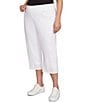 Ruby Rd. Plus Size Eyelet Fringe Hem Pull-On Capri Pants, Color:White - Image 4