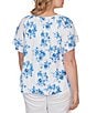 Ruby Rd. Plus Size Floral Clip Dot Eyelet V-Neck Short Flutter Sleeve Top - Image 2