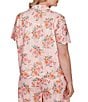 Ruby Rd. Plus Size Floral Eyelet Point Collar Short Sleeve Button-Front Coordinating Camp Shirt - Image 2