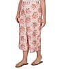Ruby Rd. Plus Size Floral Eyelet Wide Leg Pull-On Coordinating Capri Pants - Image 4