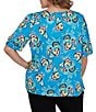 Ruby Rd. Plus Size Floral Scoop Neck Short Sleeve Top - Image 5