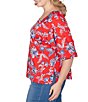 Ruby Rd. Plus Size Floral Square Neck Elbow-Length Sleeve Knit Top - Image 3