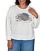 Ruby Rd. Plus Size French Terry Touchdown Crew Neck Long Sleeve Pullover - Image 1