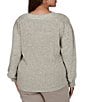 Ruby Rd. Plus Size Hatchi Knit Horseshoe Neck Long Sleeve Top - Image 2