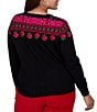 Ruby Rd. Plus Size Heritage Knit Rose & Vine Boat Neck Long Sleeve Sweater - Image 2