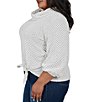 Ruby Rd. Plus Size Honeycomb Chenille Knit Cowl Neck 3/4 Sleeve Side Tie Top - Image 3