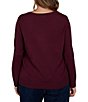 Ruby Rd. Plus Size Jacquard Knit Regal Corgi Scoop Neck Long Sleeve Sweater - Image 2