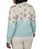 Ruby Rd. Plus Size Jacquard Knit Soft Floral Motif Fair Isle Turtle Neck Long Sleeve Sweater - Image 2