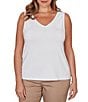Ruby Rd. Plus Size Jersey Knit Reversible Neck Sleeveless Tank - Image 1