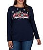 Ruby Rd. Plus Size Knit Christmas Classic Truck Boat Neck Long Sleeve Top - Image 1