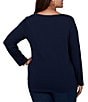 Ruby Rd. Plus Size Knit Christmas Classic Truck Boat Neck Long Sleeve Top - Image 2