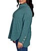 Ruby Rd. Plus Size Knit Cowl Neck Long Sleeve Cozy Top, Color:Forest - Image 3