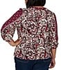 Ruby Rd. Plus Size Knit English Foliage V-Neck 3/4 Sleeve Top - Image 2