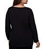 Ruby Rd. Plus Size Knit Festive Nutcracker Boat Neck Long Sleeve Top - Image 2