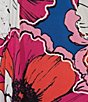 Color:Raspberry Multi - Image 3 - Plus Size Allover Floral Print Lace Trim Detail Detail Split Neck 3/4 Bell Sleeve Dress