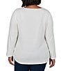 Ruby Rd. Plus Size Knit Happy Holiday Snow Globe Boat Neck Long Sleeve Top - Image 2